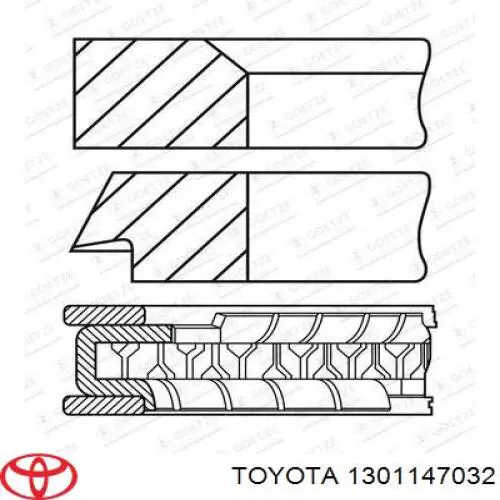 Кольца поршневые STD. TOYOTA 1301147032