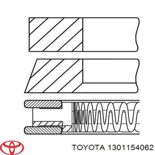 Кольца поршневые комплект на мотор, 1-й ремонт (+0,25) на Toyota Hiace II 