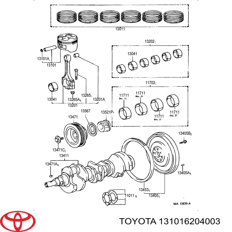 Купить 131016204003 Toyota Поршень на 1 цилиндр