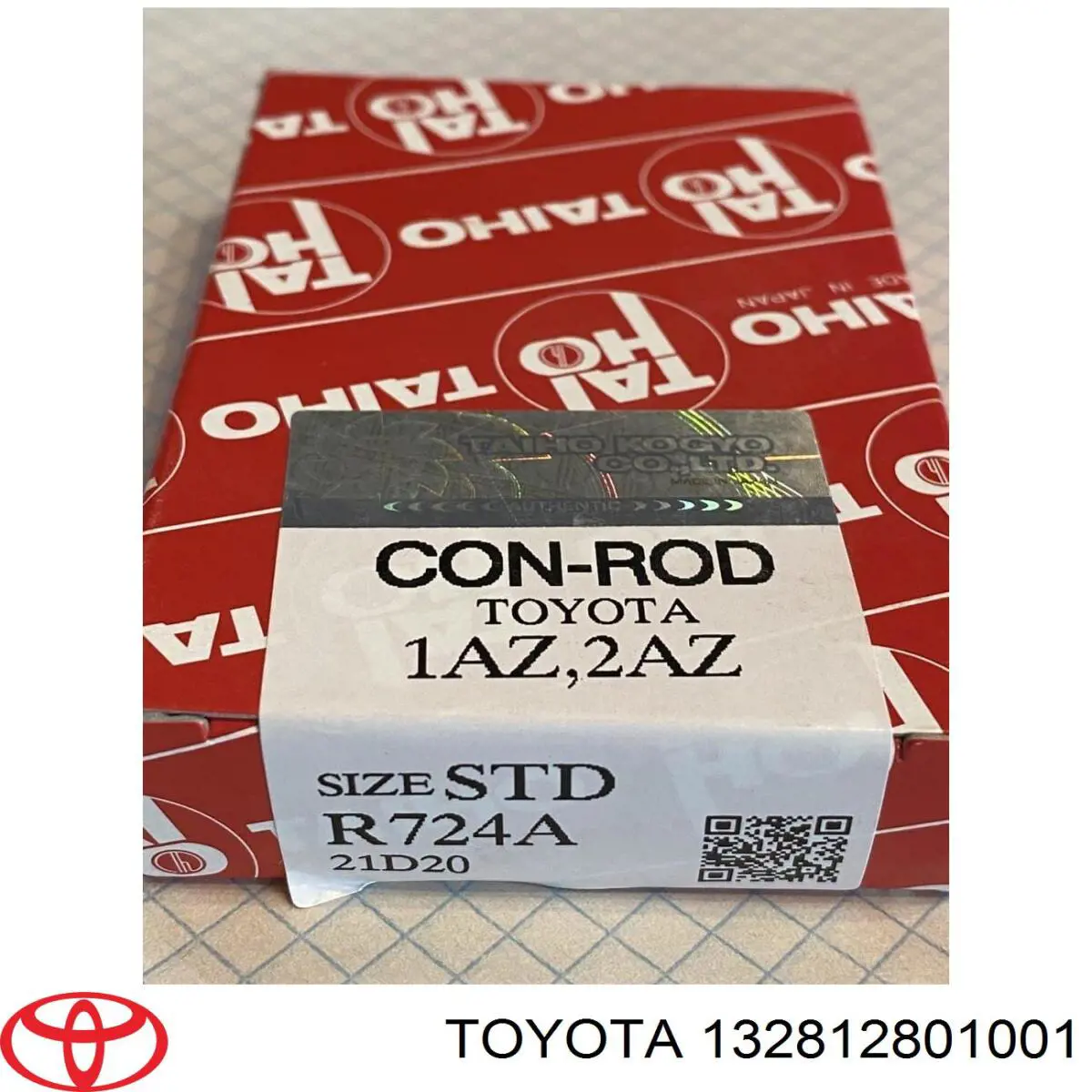 132812801001 Toyota вкладыши коленвала шатунные, комплект, стандарт (std)
