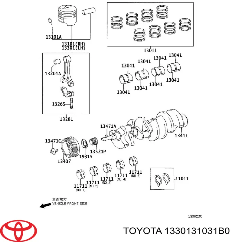 Поршень с пальцем без колец, STD Toyota 1330131031B0 цена, от 58.48 USD