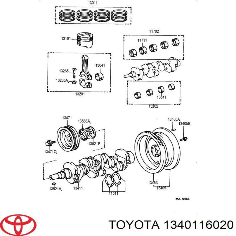 Купить 1340116020 Toyota Коленвал