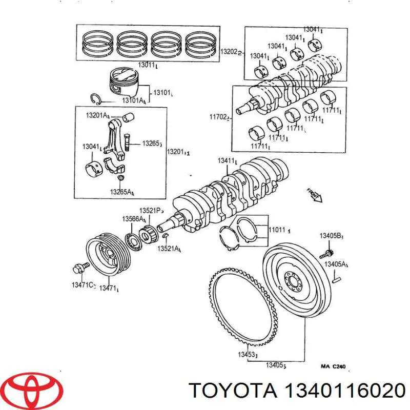 1340116020 Toyota Коленвал двигателя
