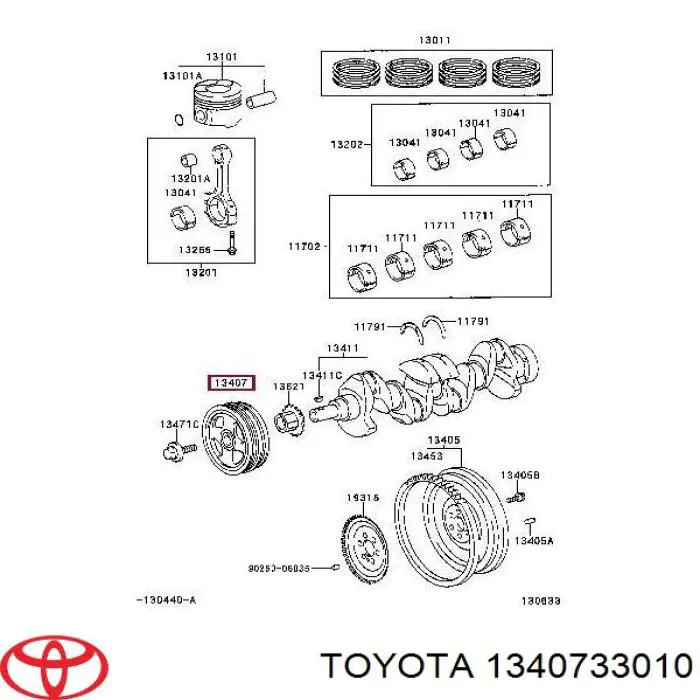 1340733010 Toyota Шкив коленчатого вала