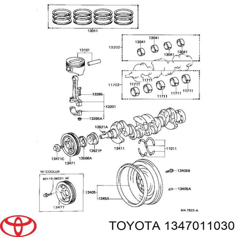 1347011030 Toyota шкив коленвала