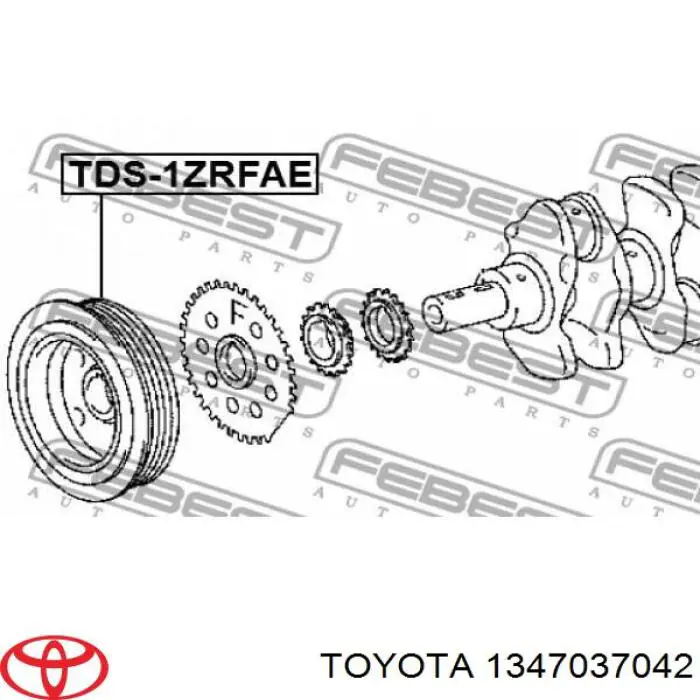Шкив коленвала (демпфер) Toyota 1347037042 цена, от 82.53 USD
