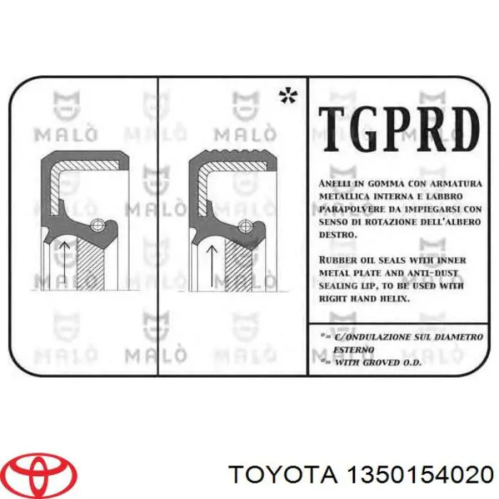 Árvore distribuidora de motor 1350154020 Toyota