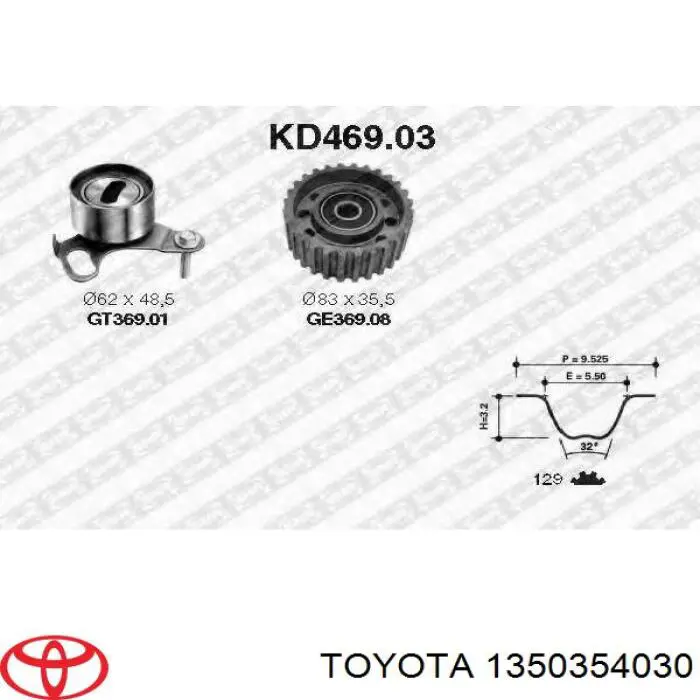 Купить 1350354030 Toyota Ведуший ролик ГРМ