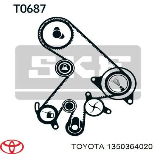 Rodillo intermedio de correa dentada 1350364020 Toyota