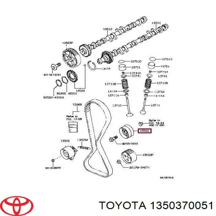 1350370051 Toyota Паразитный ведущий ролик