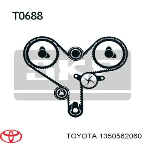 Купить 1350562060 Toyota Ролик натяжителя газораспределительного ремня