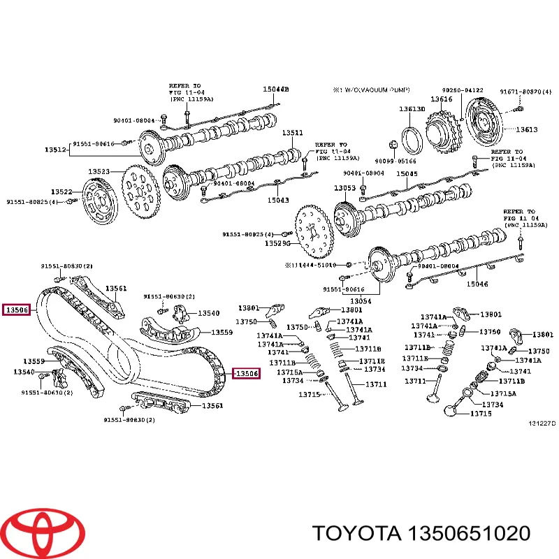 Cadeia do mecanismo de distribuição de gás para Toyota Land Cruiser (J200)