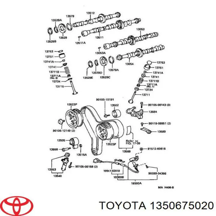 13506-75030 Toyota cadeia do mecanismo de distribuição de gás