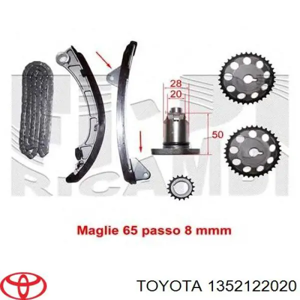 Compre 1352122020 Toyota Engrenagem de cadeia da roda dentada de acionamento de cambota de motor