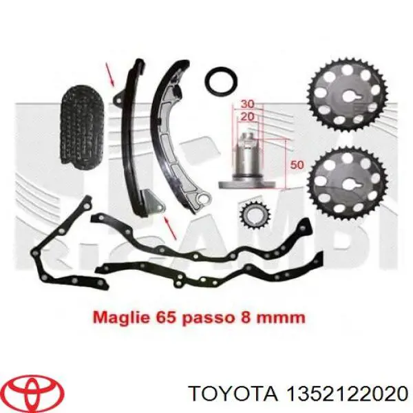 1352122020 Toyota Engrenagem de cadeia da roda dentada de acionamento de cambota de motor