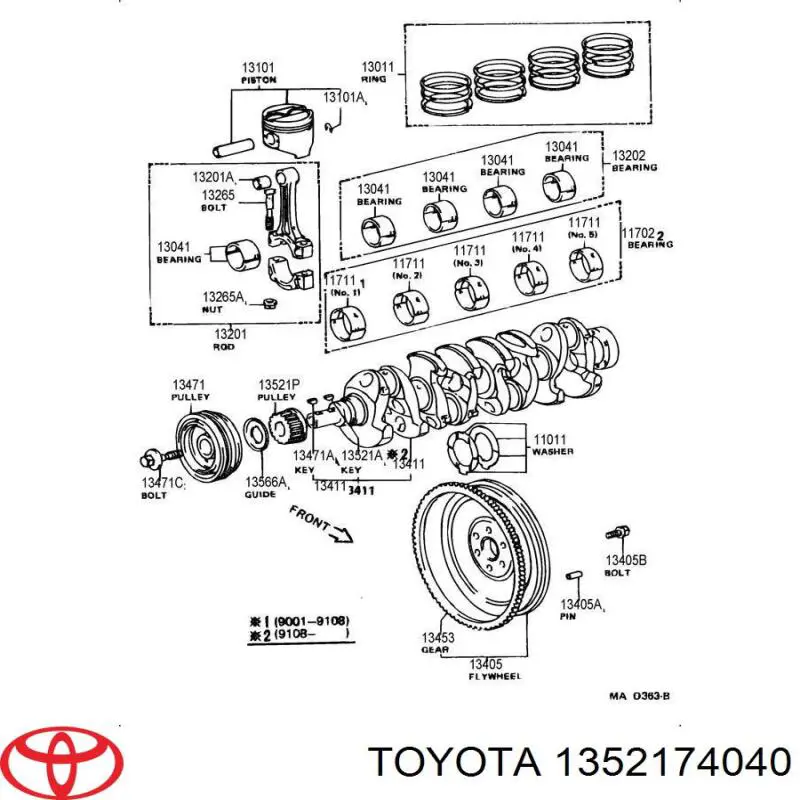 Звезда коленвала вала Toyota 1352103030 цена, от 20.77 USD