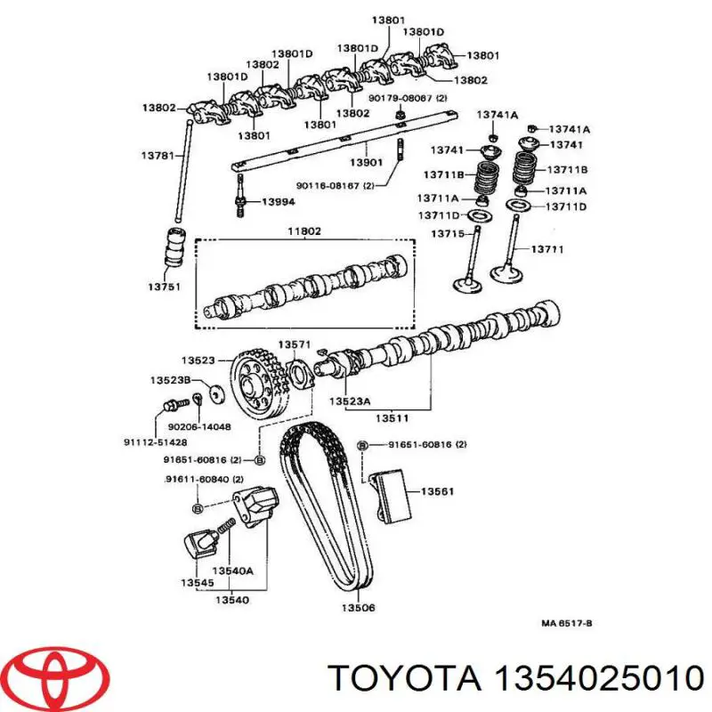 1354025010 Toyota натяжитель ремня грм