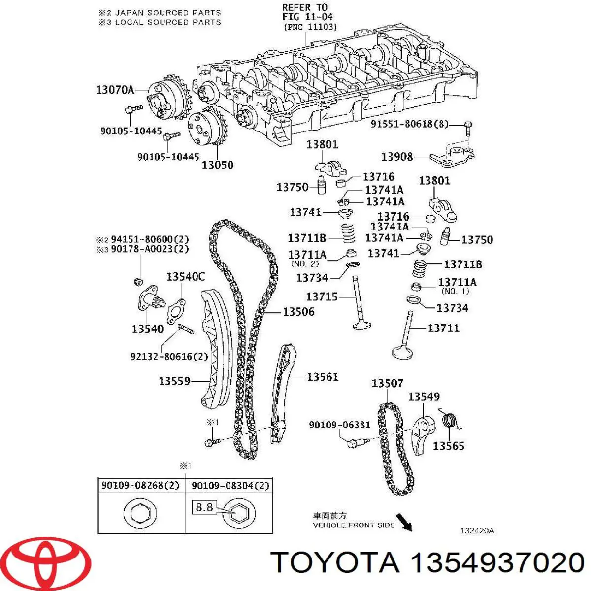 1354937020 Toyota reguladora de tensão da cadeia de bomba de óleo