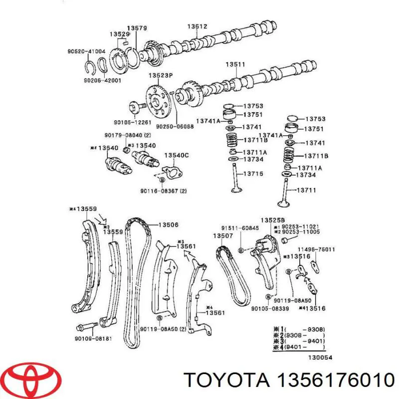 Успокоитель цепи ГРМ Toyota 1356176010