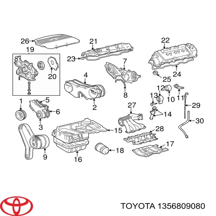 Купить 1356809080 Toyota Ремень газораспределительного механизма