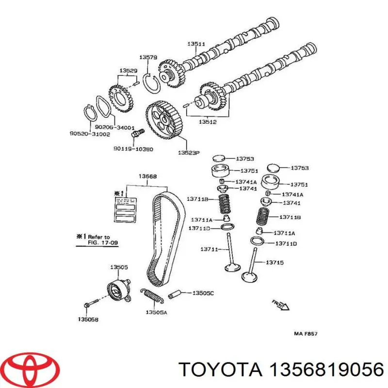 Correa distribucion 1356819056 Toyota