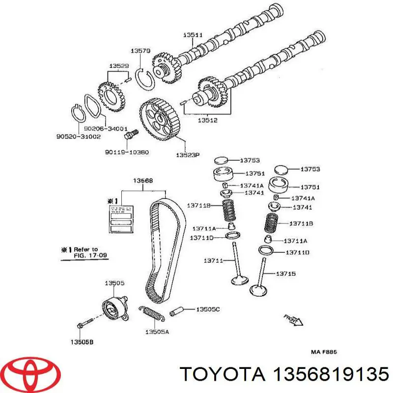1356819135 Toyota ремень грм