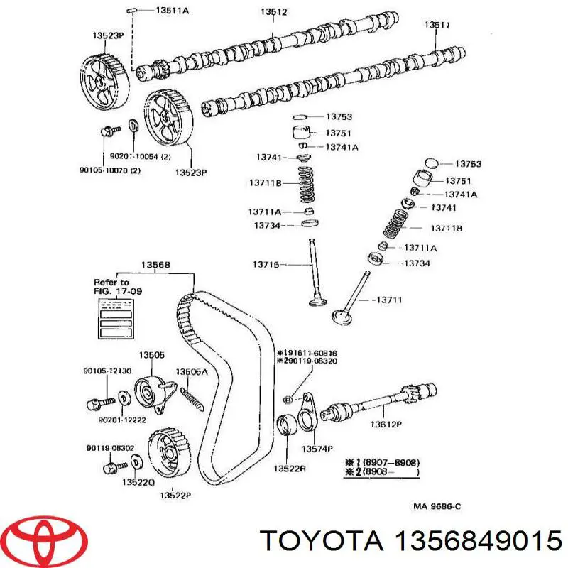 Ремень ГРМ 1356849015 Toyota