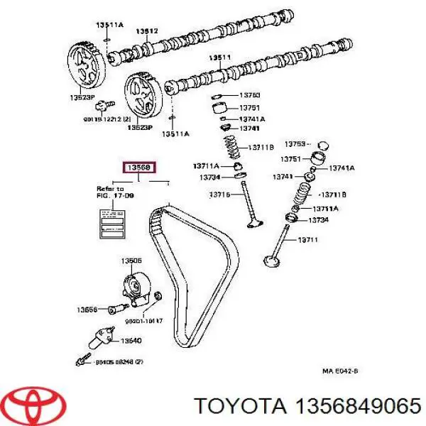 1356849065 Toyota correia do mecanismo de distribuição de gás