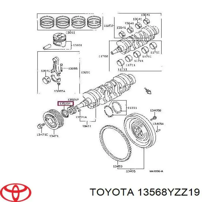 13568YZZ19 Toyota ремень грм