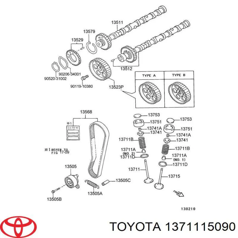 1371115090 Toyota клапан впускной