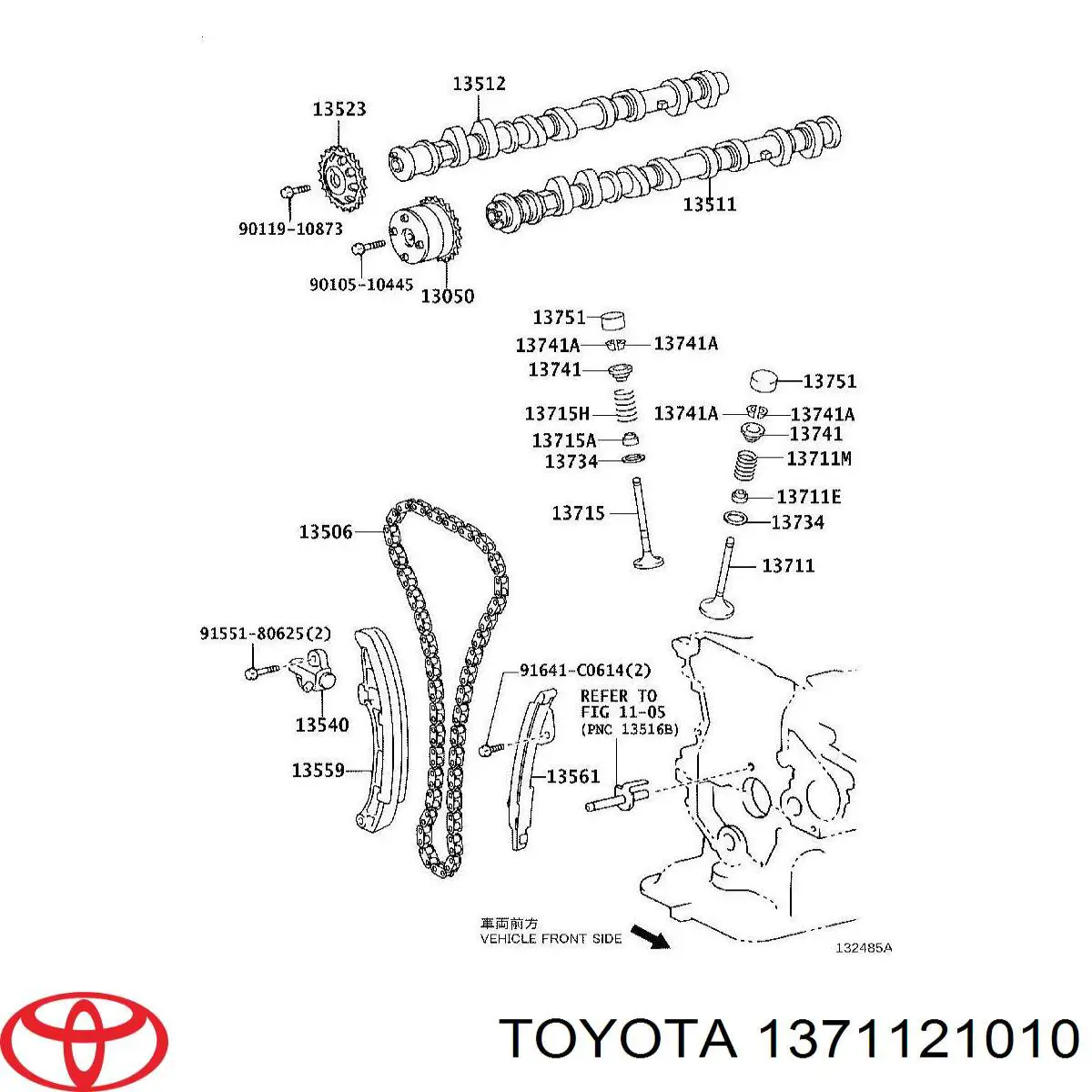 1371121010 Toyota válvula de admissão