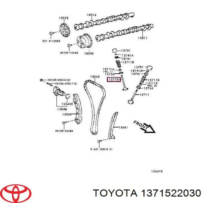 1371522030 Toyota клапан выпускной
