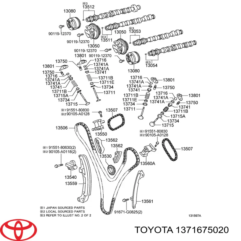 1371675020 Toyota сальник клапана (маслосъемный, впуск/выпуск)