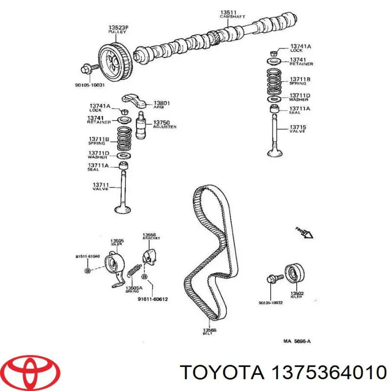 1375364010 Toyota Шайба регулировочная