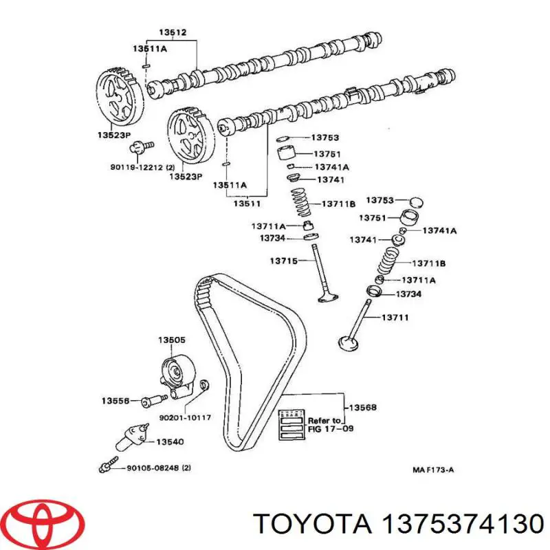 1375374130 Toyota arruela de regulação