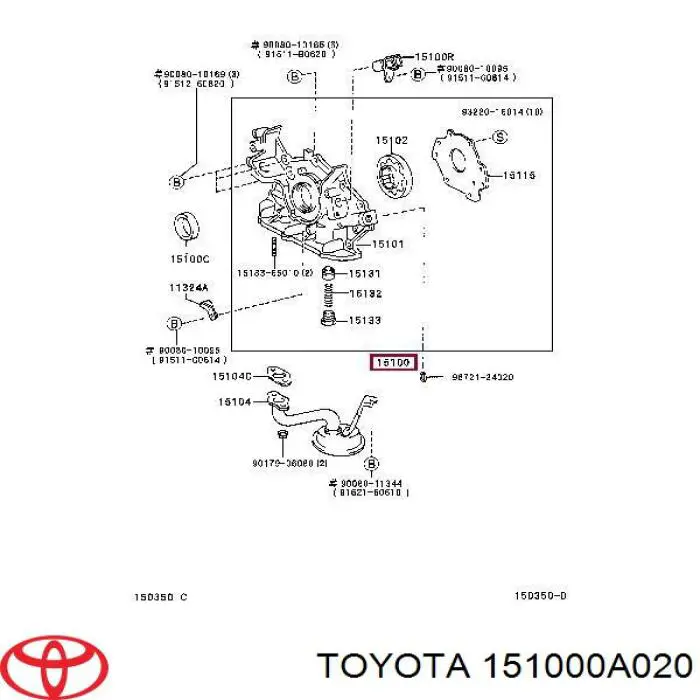 Помпа масляная Toyota 151000A020 цена, от 141.08 USD