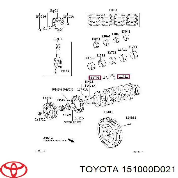 Масляный насос 151000D021 Toyota