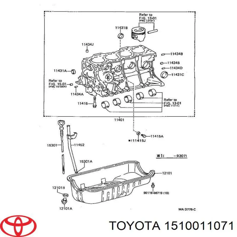 Насос масляный Toyota 1510011071