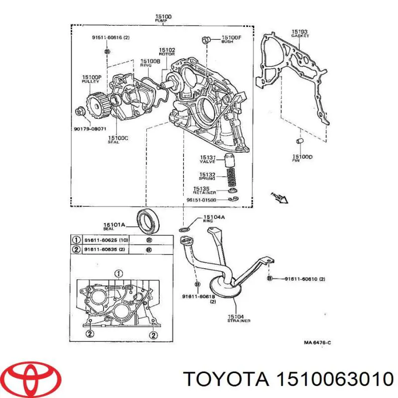 1510063010 Toyota bomba de óleo