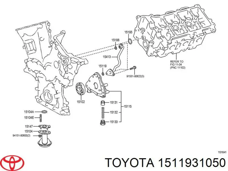 Прокладка масляного насоса Toyota 1511931050 цена, от 3.81 USD