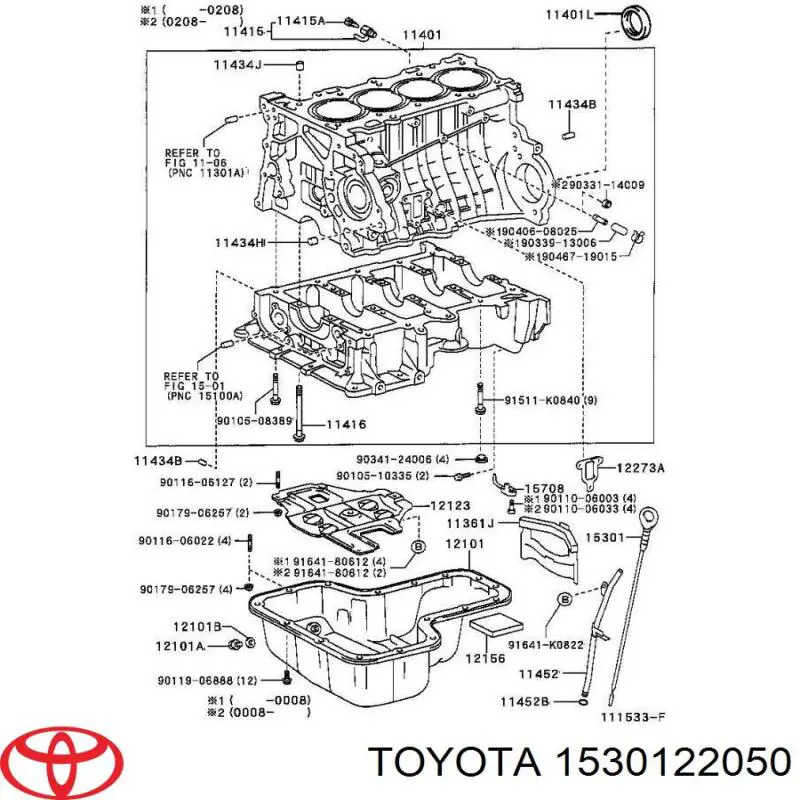 1530122050 Toyota sonda (indicador do nível de óleo no motor)