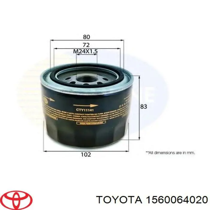 1560064020 Toyota масляный фильтр