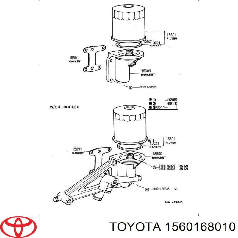 1560168010 Toyota Масляный фильтр двигателя
