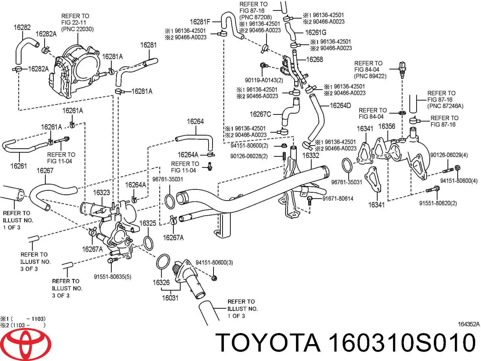 Термостат 160310S010 Toyota