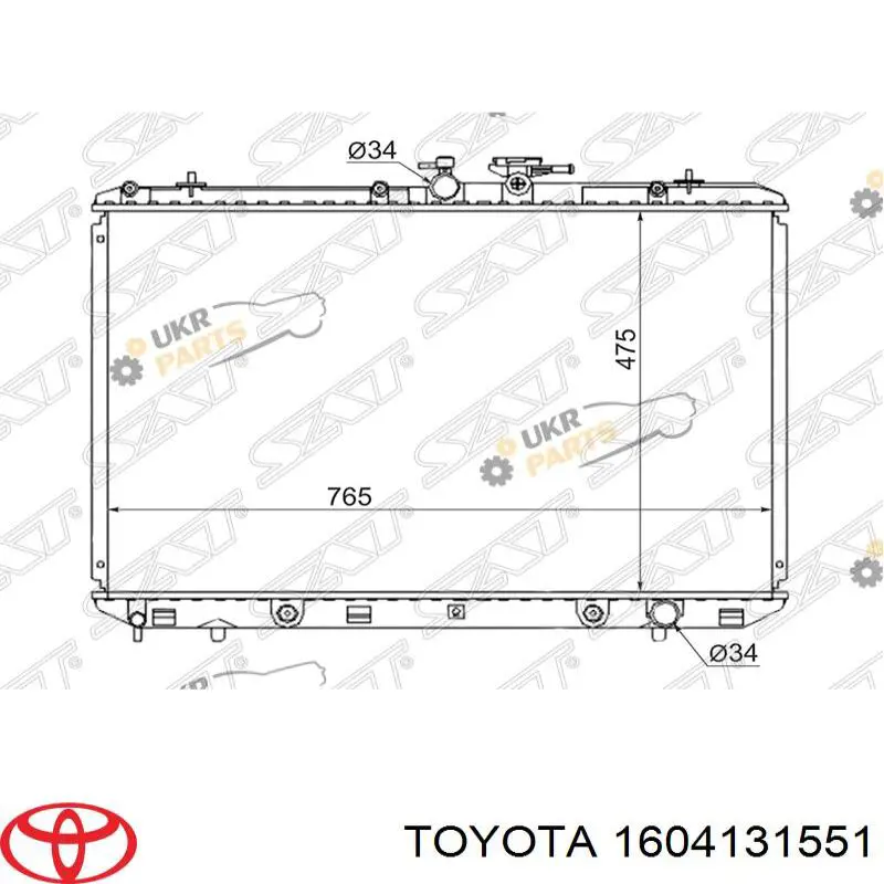Радиатор 1604131551 Toyota