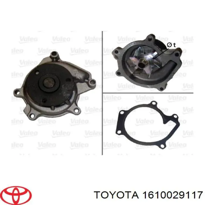 Bomba de agua 1610029117 Toyota