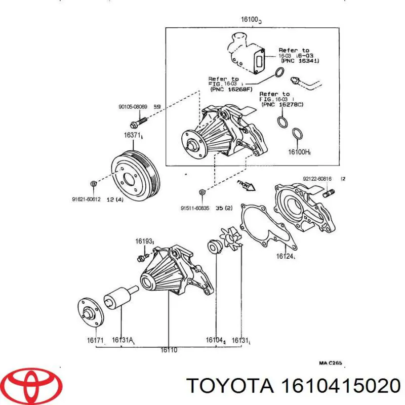  1610415020 Toyota