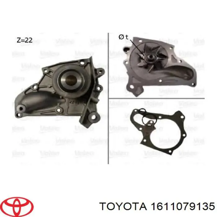 Bomba de agua 1611079135 Toyota