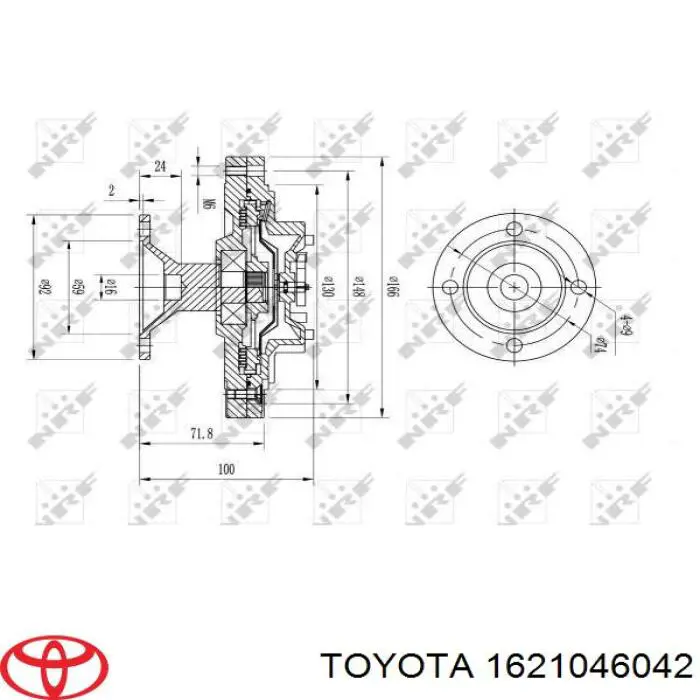 Embrague, ventilador del radiador 1621046042 Toyota