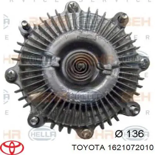 Вискомуфта вентилятора 1621072010 Toyota